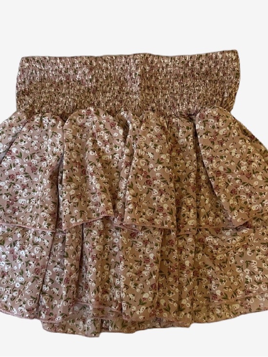 Dresses & Skirts - Smocked Tiered Floral Mini Skirt - Pink